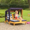 KidKraft Double Chaise Lounge With Cup Holders - Honey & Navy 524 -Baby Products Store 00524 RSM 1