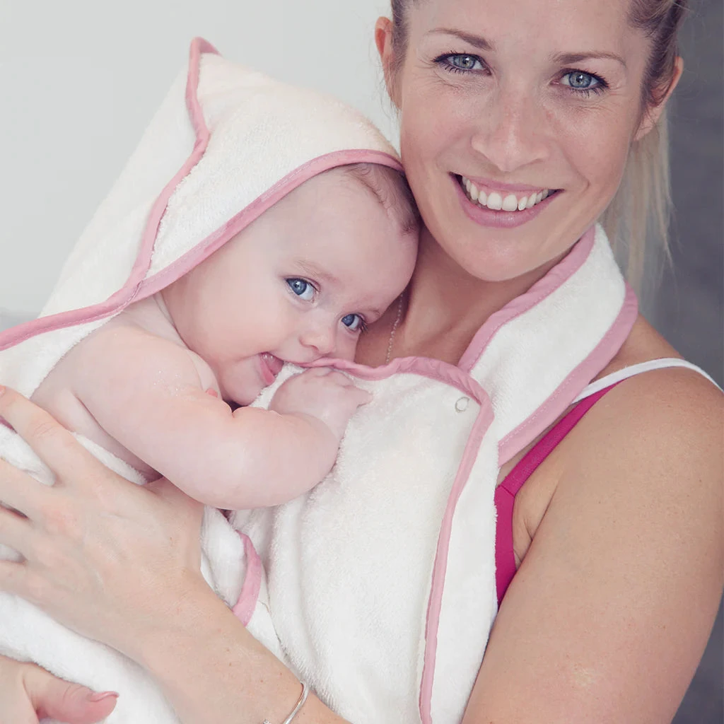 Cuddledry 'Hands-free' Baby Towel Pink Edge 5 Cuddledry 'Hands-free' Baby Towel Pink Edge - Image 3