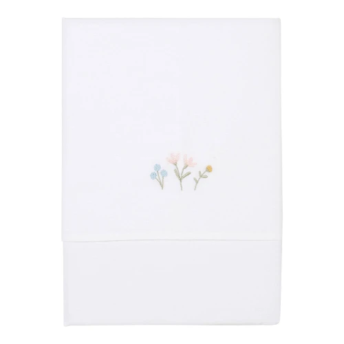 Little Dutch Cot Sheet Embroided Flowers & Butterflies 3 Little Dutch Cot Sheet Embroided Flowers & Butterflies