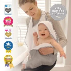 Cuddledry 'Hands-free' Baby Towel Grey Star